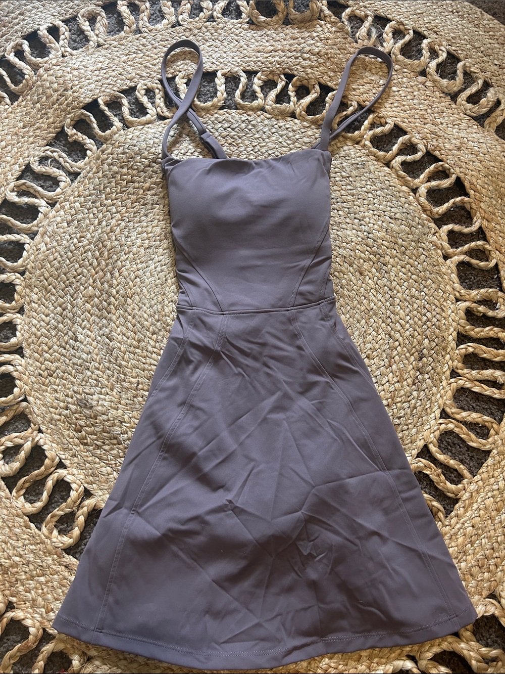 BuffBunny Charcoal Gray Mini A-Line Spaghetti Strap Dress